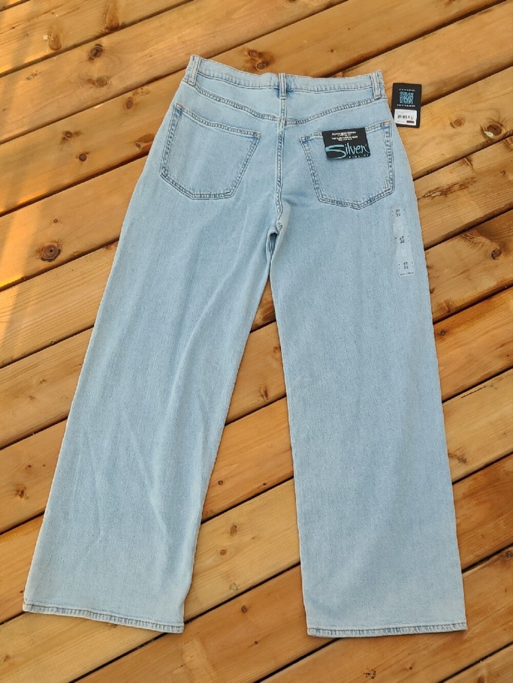 NWT Silver Jeans Co Pleated Denim Trouser High Rise light Blue Wide Leg Size 29 - Picture 7 of 14